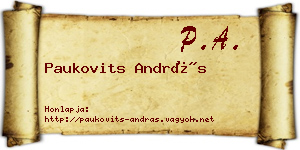 Paukovits András névjegykártya